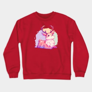 Happy jackalope rabbit with vivid colors Crewneck Sweatshirt